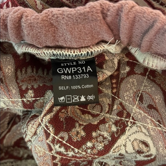 🆕 POL Women's Wide-Leg Paisley Pants  Size M Casual Lace Accents Oversized - Picture 7 of 10